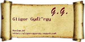 Gligor György névjegykártya